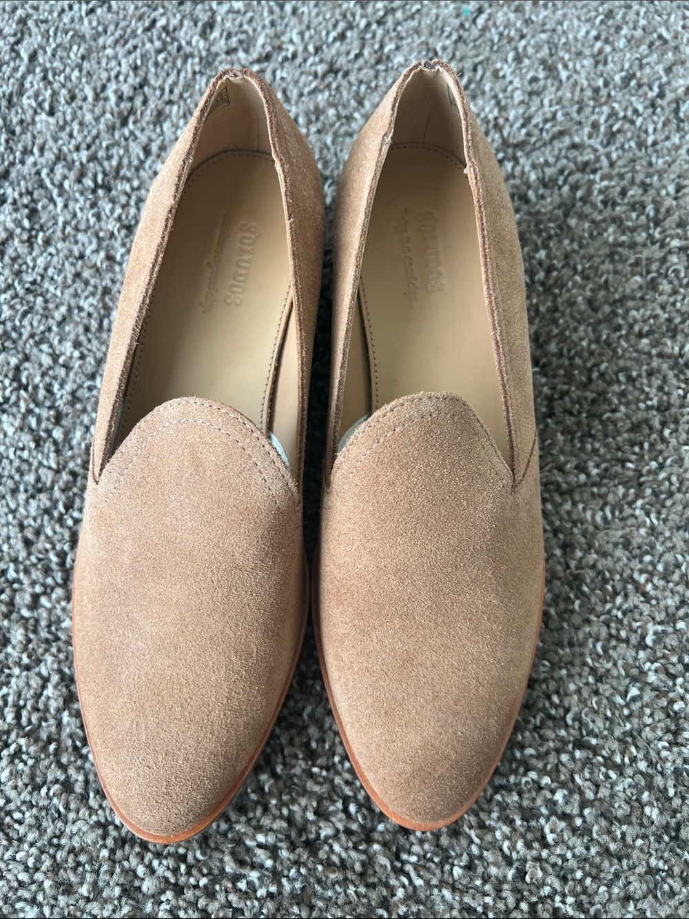 Soludos Suede Slip-On Loafers in Tan